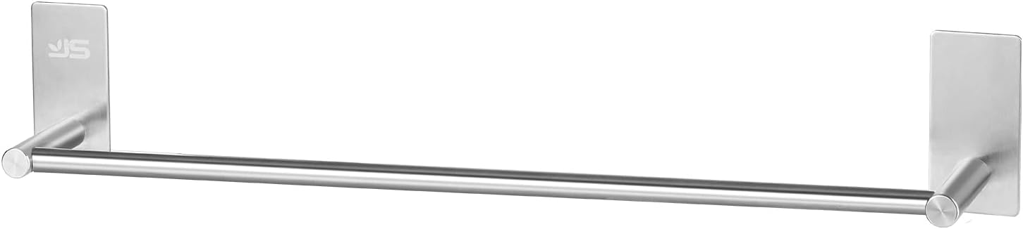 JS Towel Rail Holder Self Adhesive Towel Rack Brushed Stainless Steel Towel Bar...