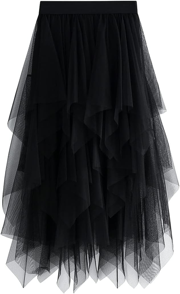 KUKEYIEE Women's Skirt Tulle Tutu Irregular Underskirt Layered Skirt Ballet Prom...