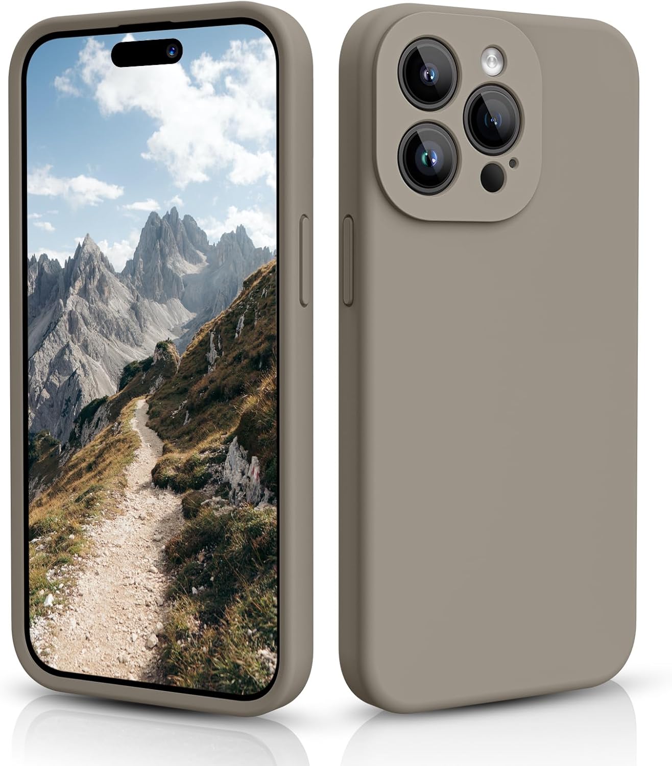 CALOOP Slim-Fit for iPhone 15 Pro Max Case,Skin Soft Liquid Silicone,Sturdy Hard...