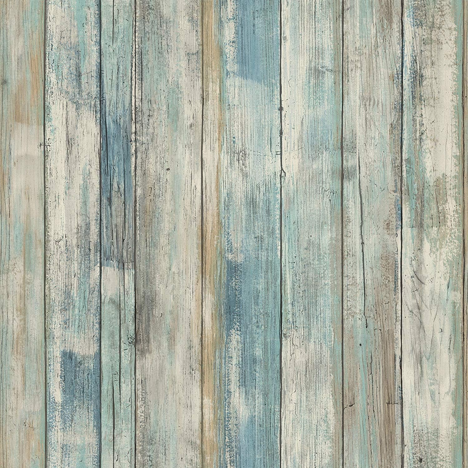 Hode Sticky Back Plastic Wood Effect Vinyl Self Adhesive Wallpaper Blue-Green St...