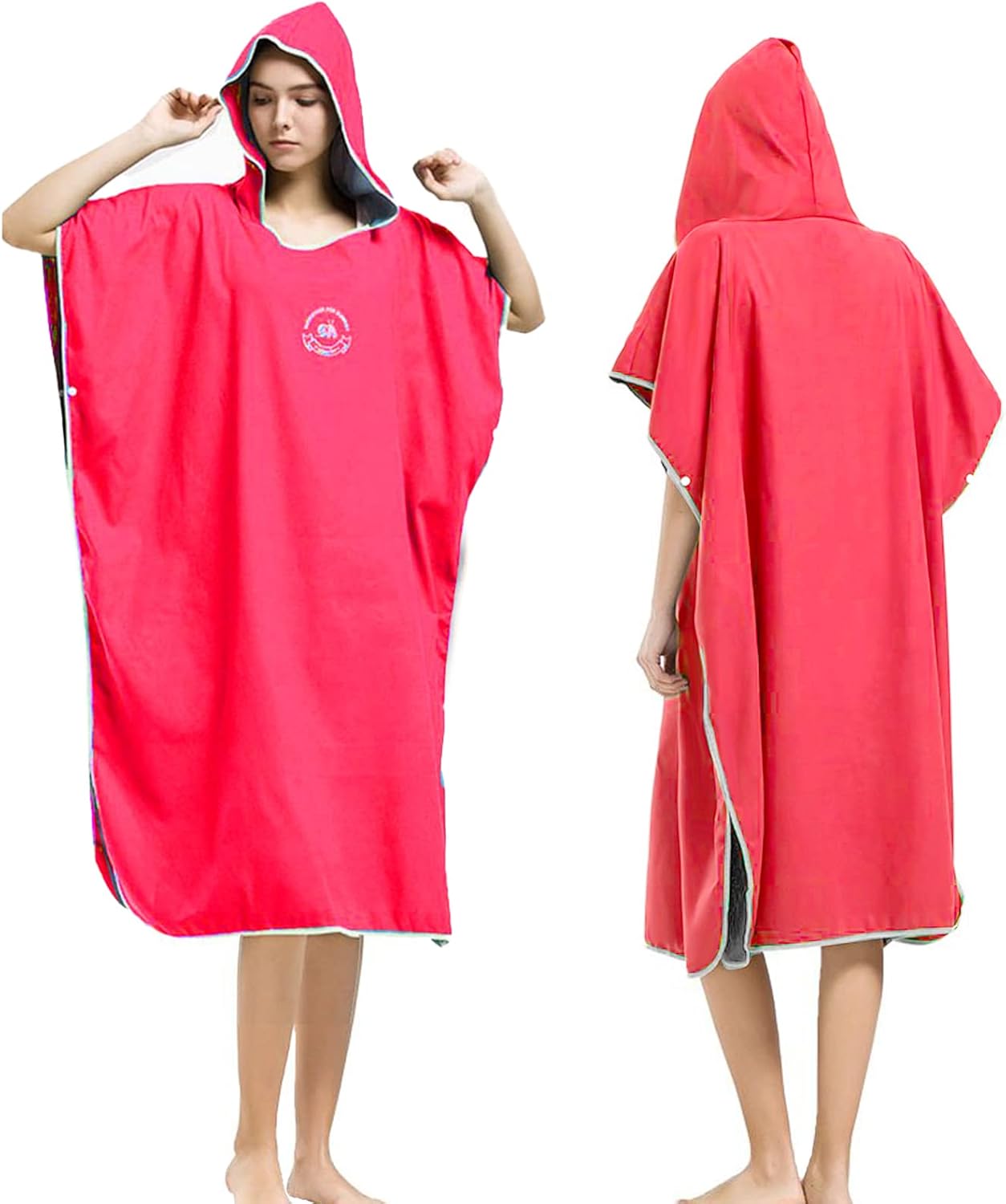 Changing Robe Towel Poncho with Hood for Surfing Swimming Wetsuit Changing,Compa...