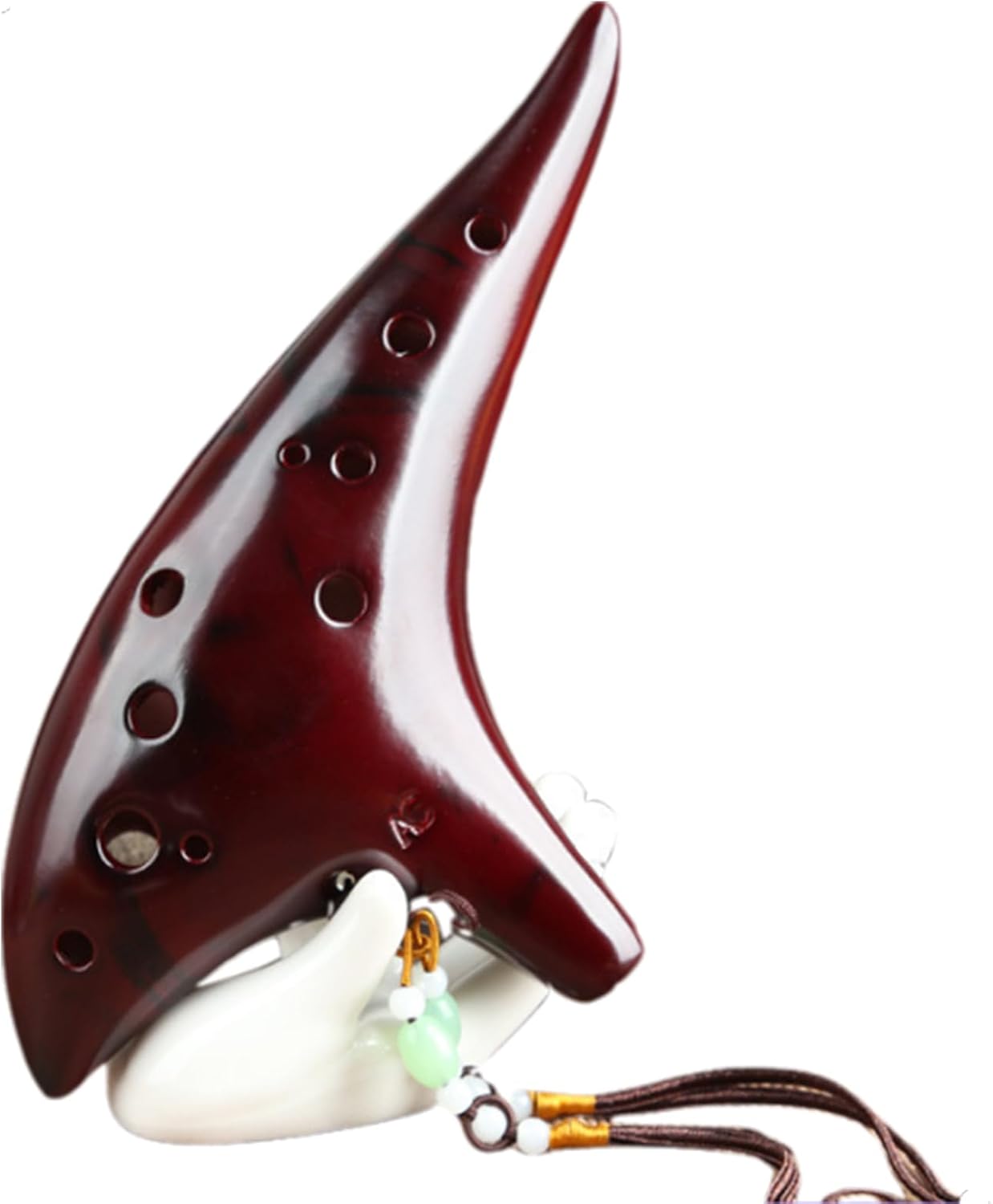 ZETONG Ocarina, Unique 12 Hole Alto C Ceramic Ocarina with Smokey Straw Fired De...
