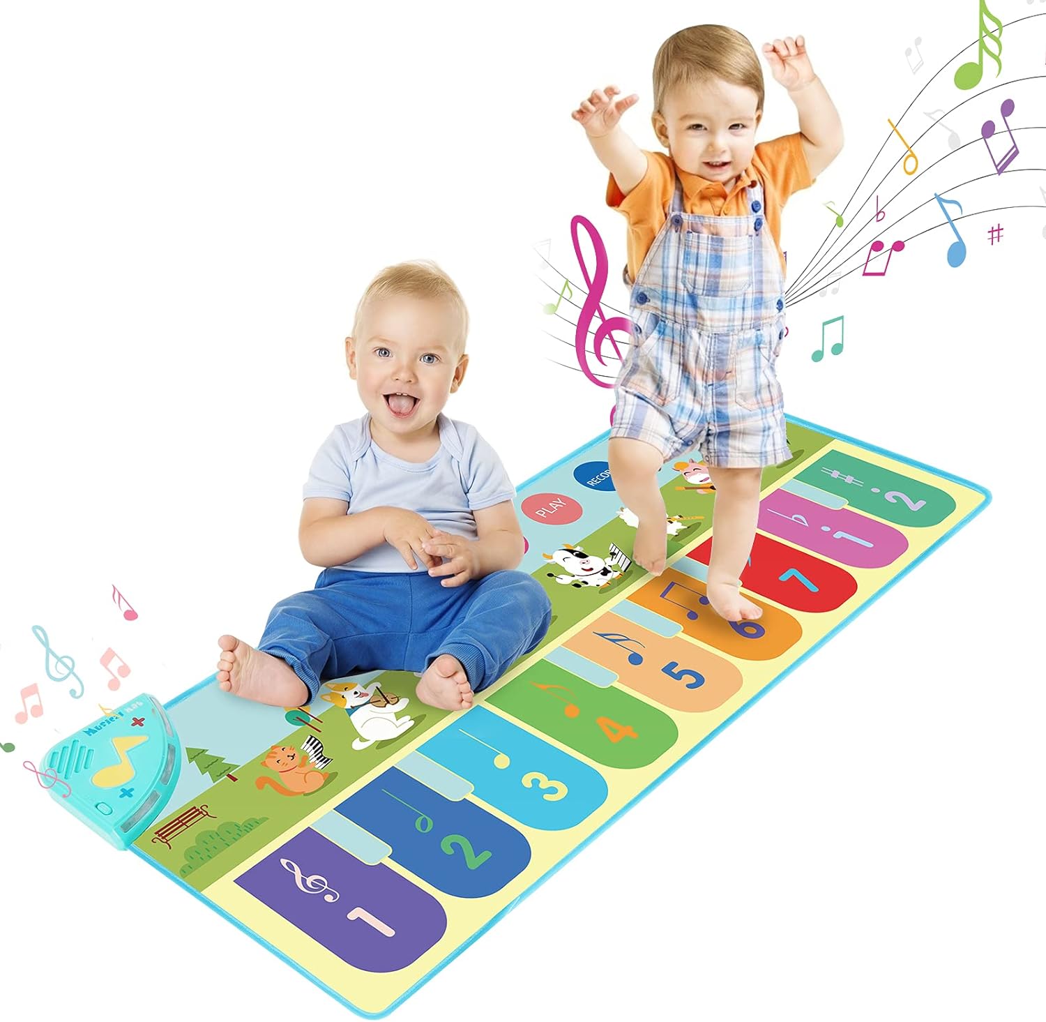 Baby Toys Gifts for 6-18 Month Boys, Piano Music Mat with 19 Keys, Toddler Infan...