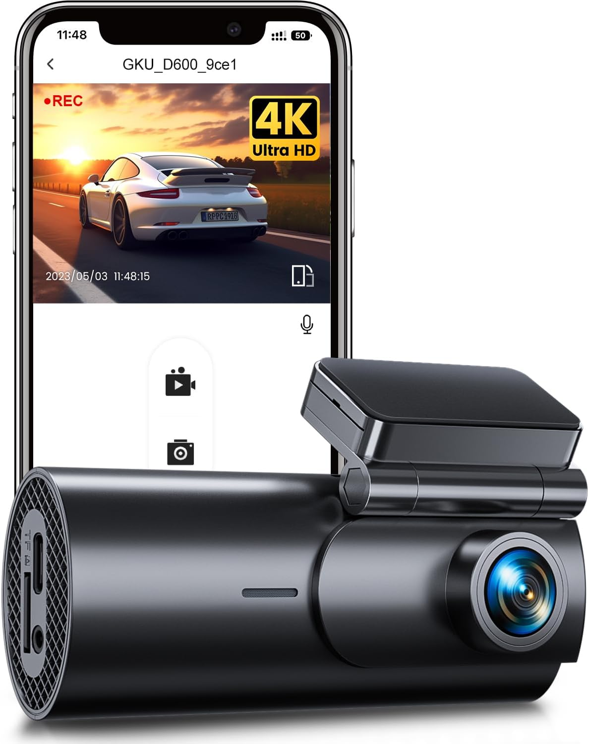 GKU 4K Dash Cam Front, Car Camera Dash Cam with Parking Monitor, WDR, 170° Angle...