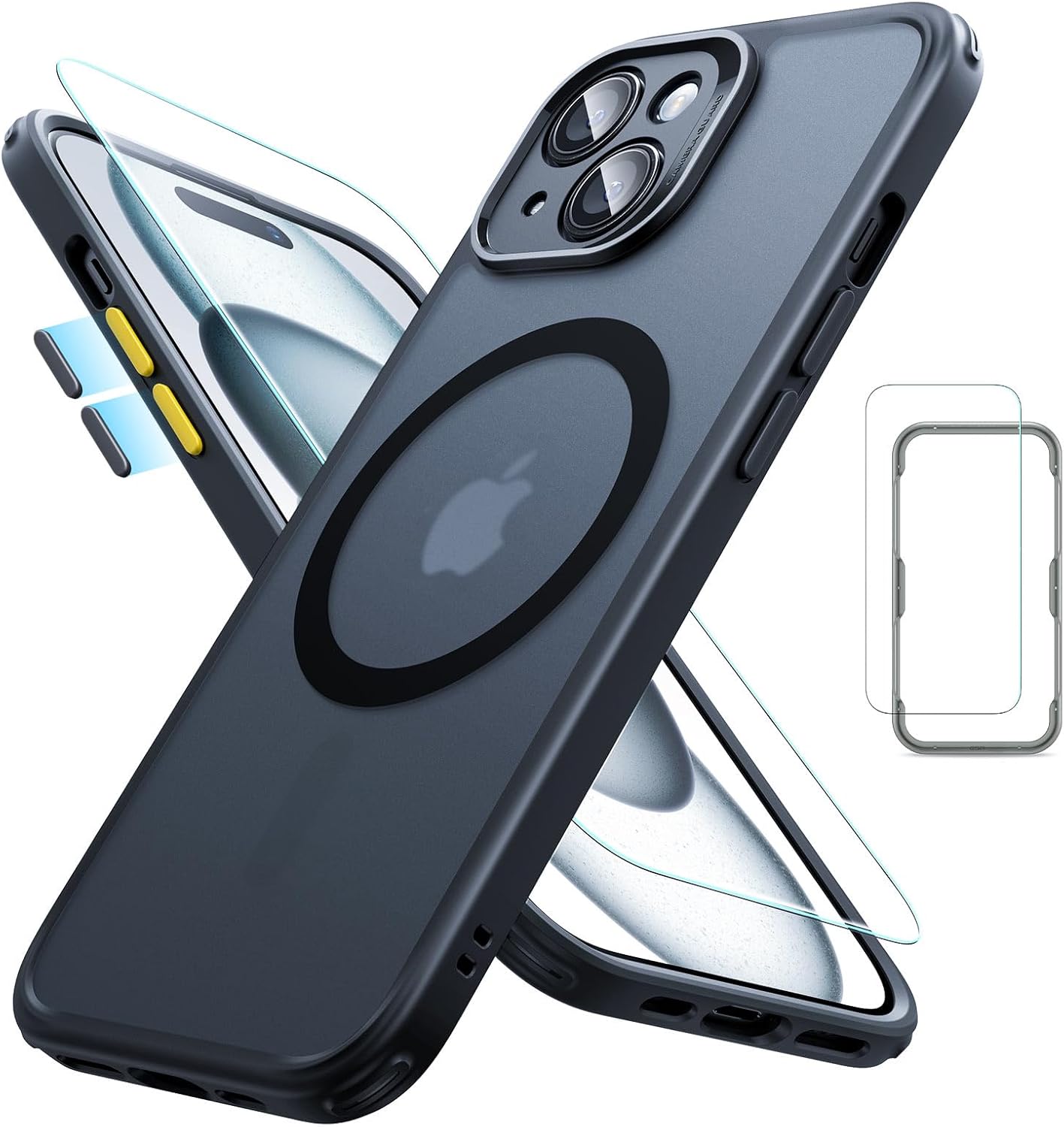 ESR for iPhone 15 Case Set, Special Translucent Matte Case with Screen Protector...