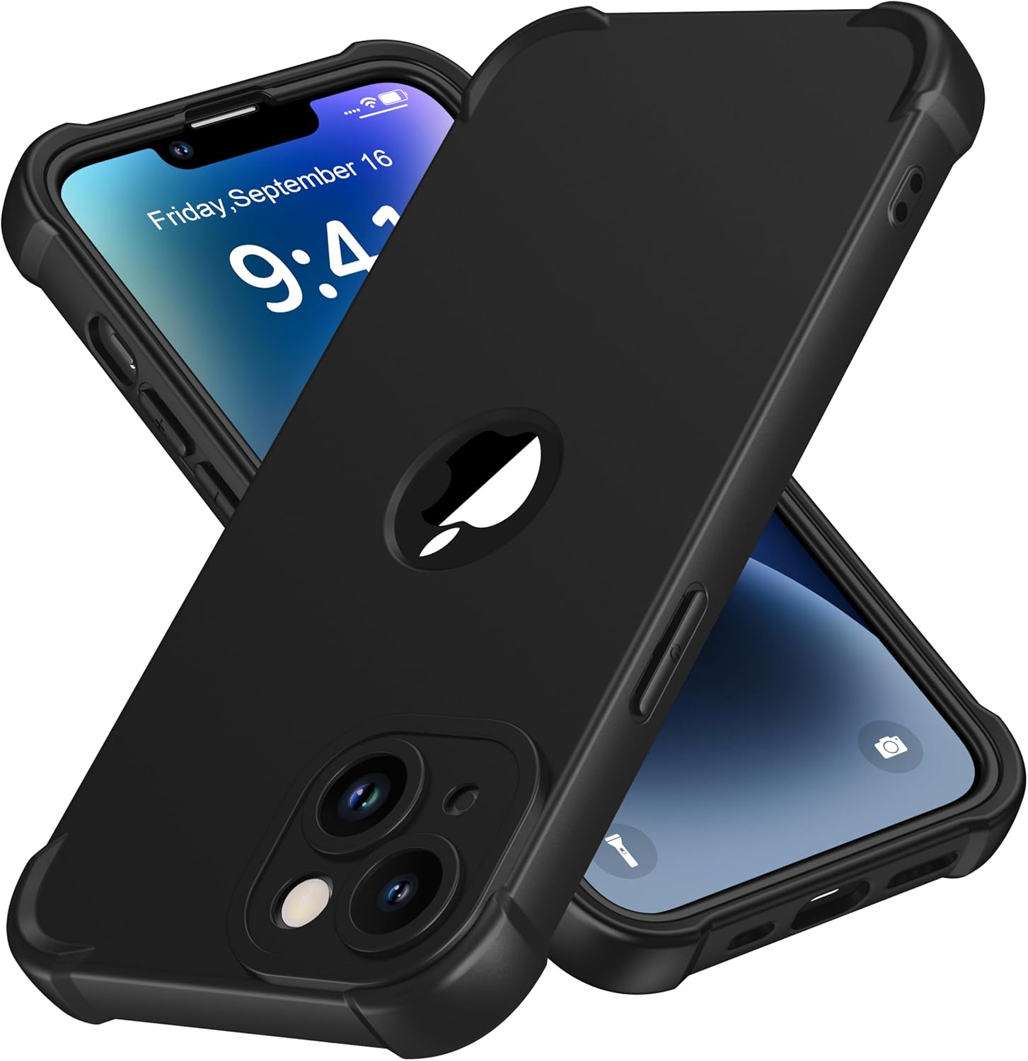 ORETECH for iPhone 14 Case, Silicone Case with [2 x Tempered Glass Screen Protec...