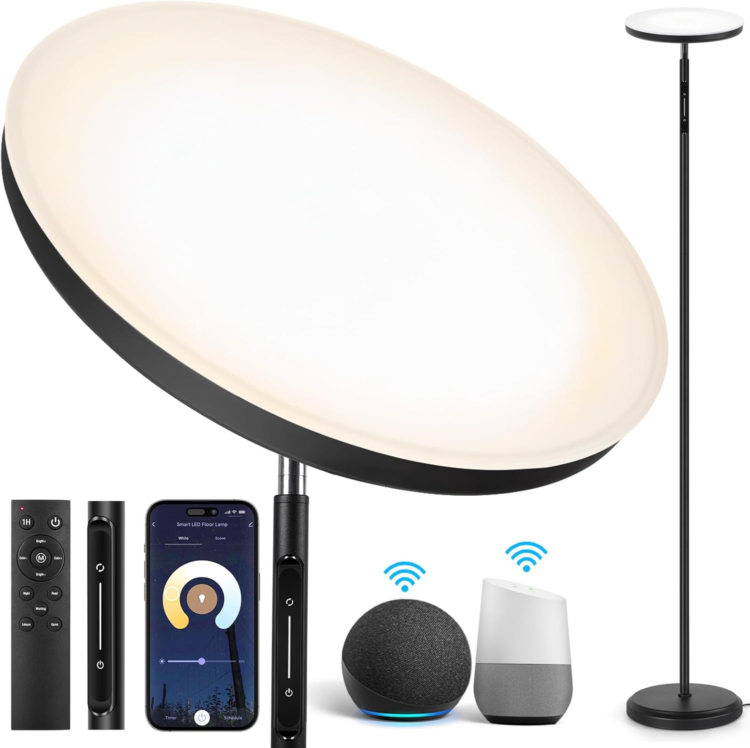 OUTON Smart LED Floor Lamp, Special Dimmable Sky Lamp Compatible with Alexa Goog...