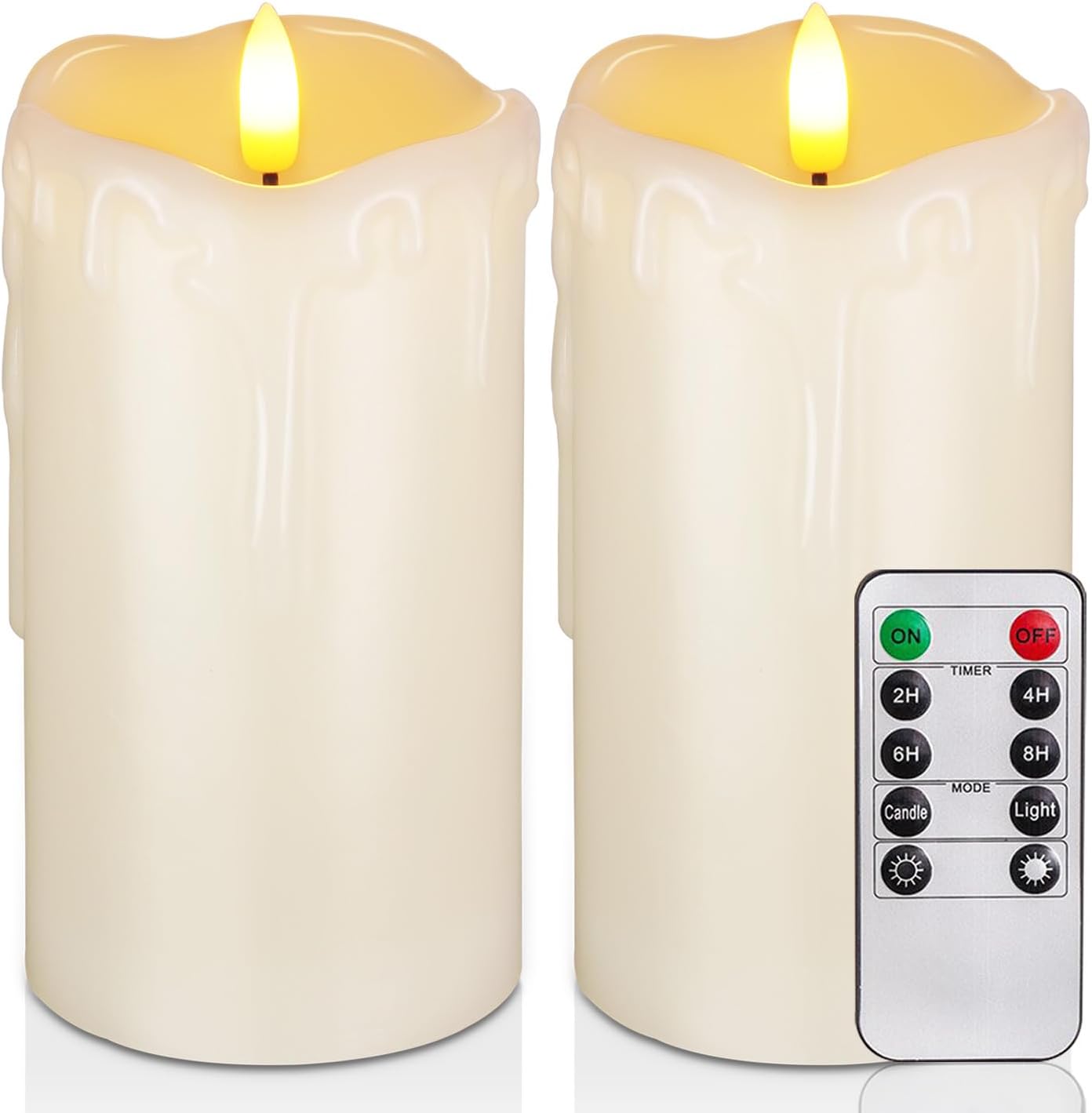 Homemory Dripping Wax Flameless Candles, Battery Operated Candles with Remote Co...