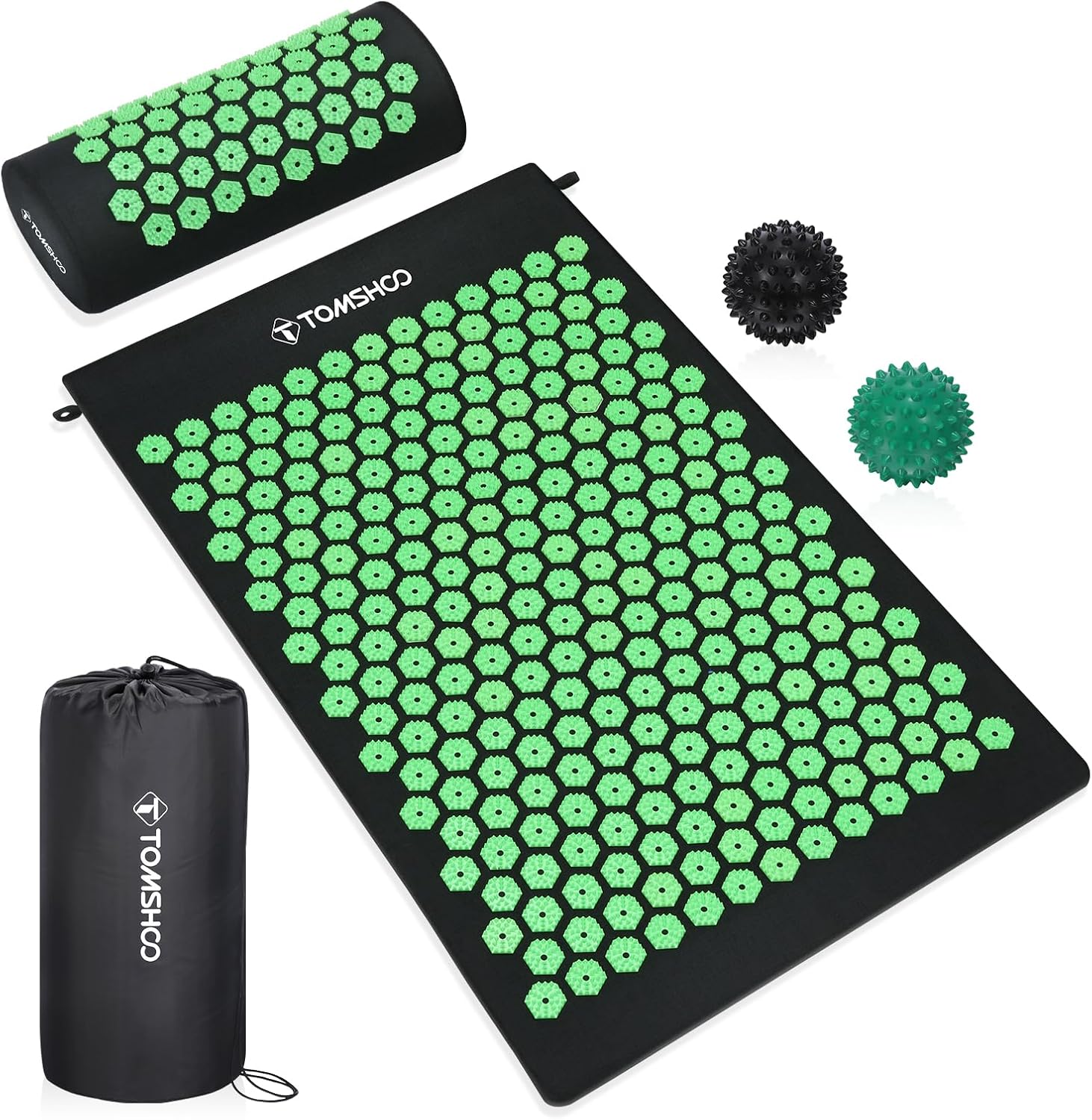 TOMSHOO Acupressure Set, Acupressure Mat and Pillow with 2pcs Massage Balls- Pai...