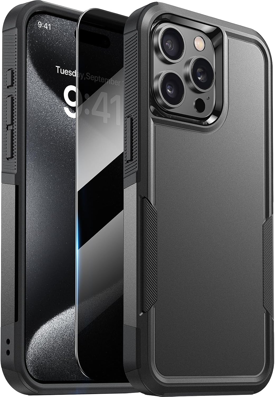 Diaclara Designed for iPhone 15 Pro Max Case, [with Privacy Screen Protector] [A...