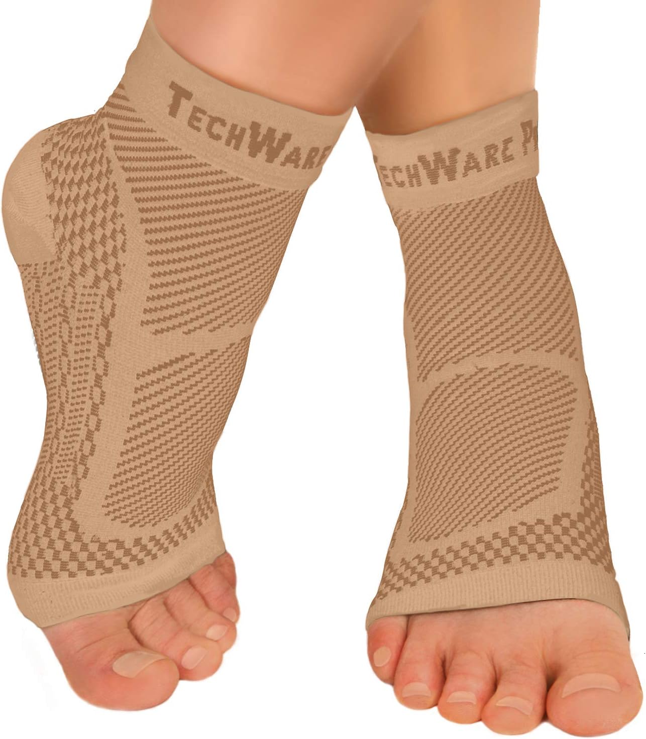 TechWare Pro Ankle Brace Compression Sleeve - Relieves Achilles Tendonitis, Join...