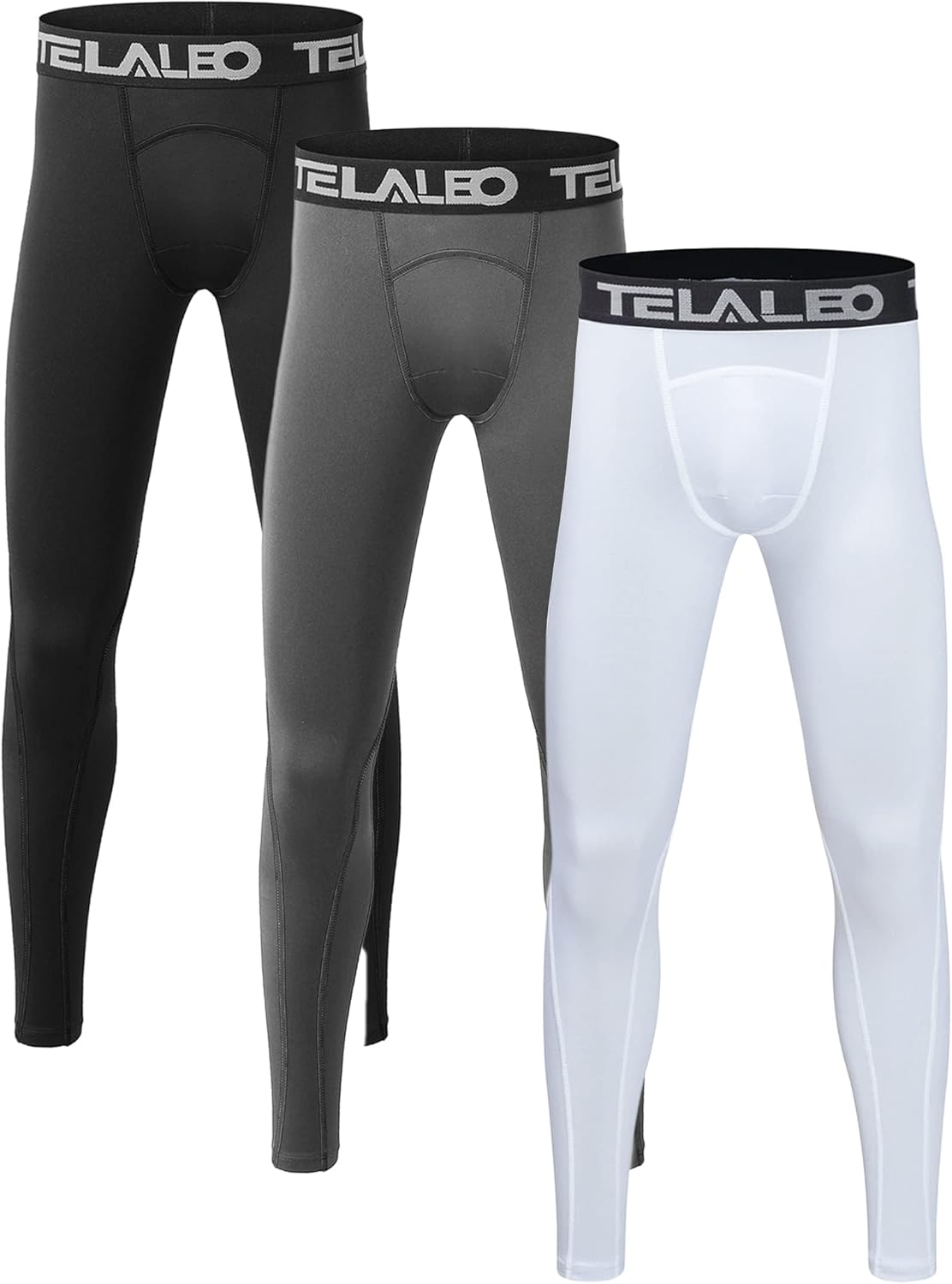TELALEO 1/2/3/4 Pack Boys' Youth Compression Leggings Pants Tights Athletic Base...