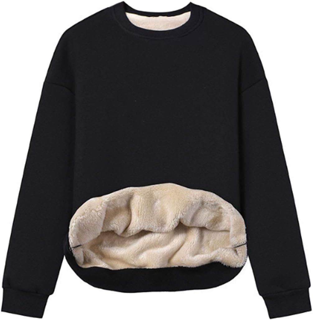 Gihuo Women's Winter Fleece Sherpa Lined Crewneck Pullover Sweatshirt Medium 02...