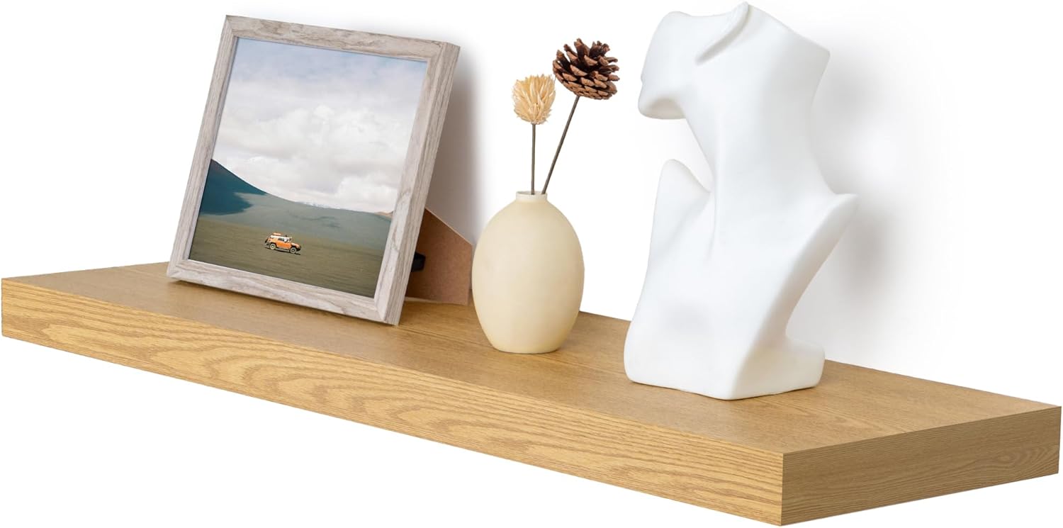 12" Deep Floating Shelves Wall Mounted, 36 x 12 Ructic Wood Shelves Wall Mounted...