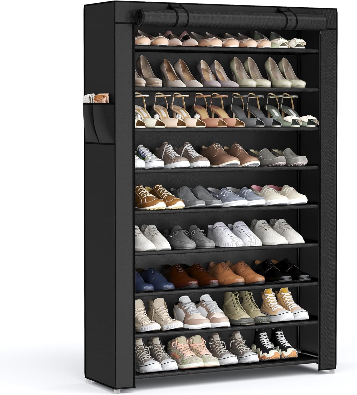 SONGMICS Shoe Rack, 9 Tier Shoe Organizer with Non...