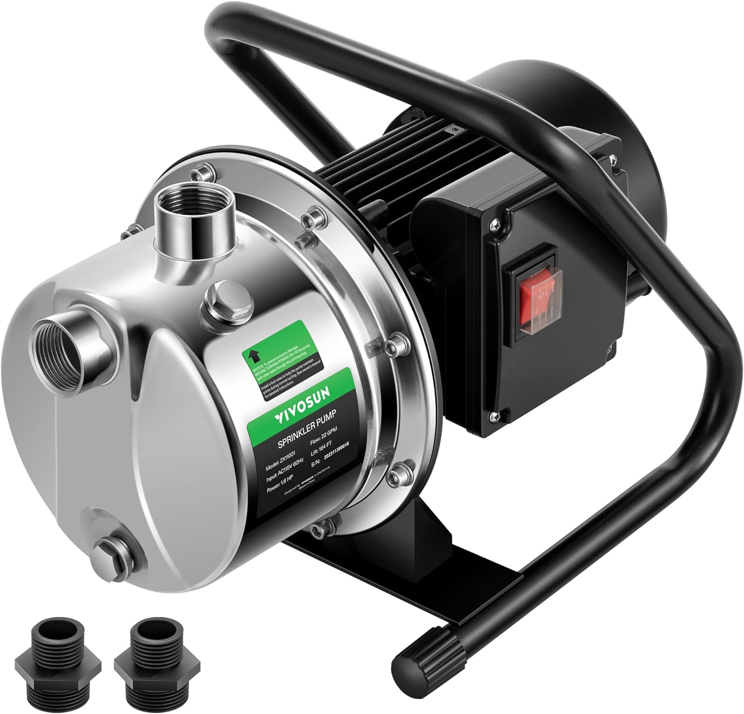 High-Quality VIVOSUN 1.6HP Shallow Well Pump, Special Garden Pump for 1320GPH Ca...