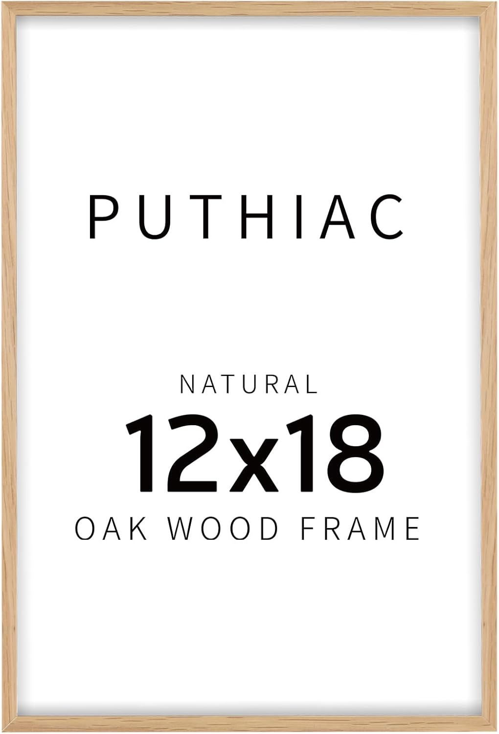 puthiac 12x18 Oak Wood Picture Frame - Minimalist 12x18 Poster Frame, 12"x18" Pi...