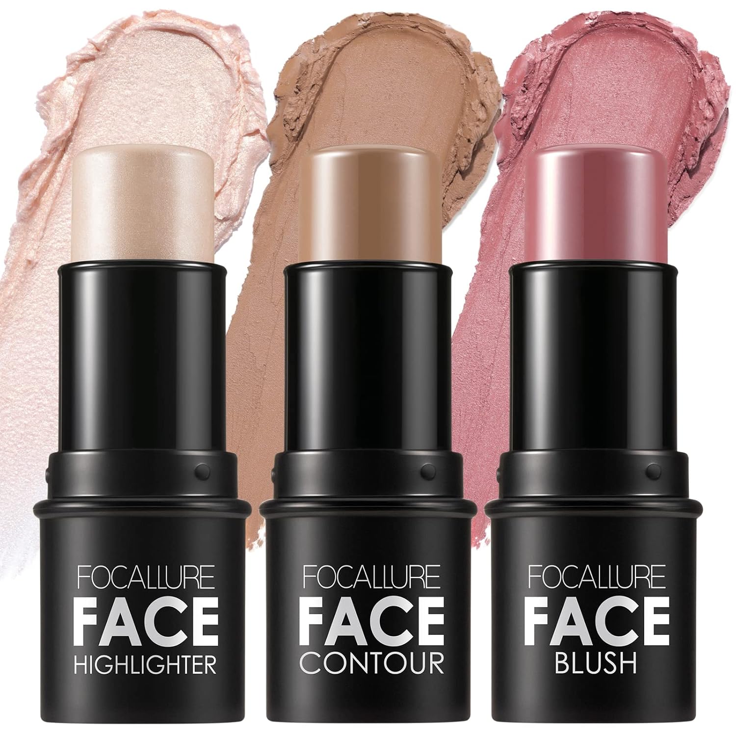 FOCALLURE 3 Pcs Cream Contour Sticks,Shades with H...