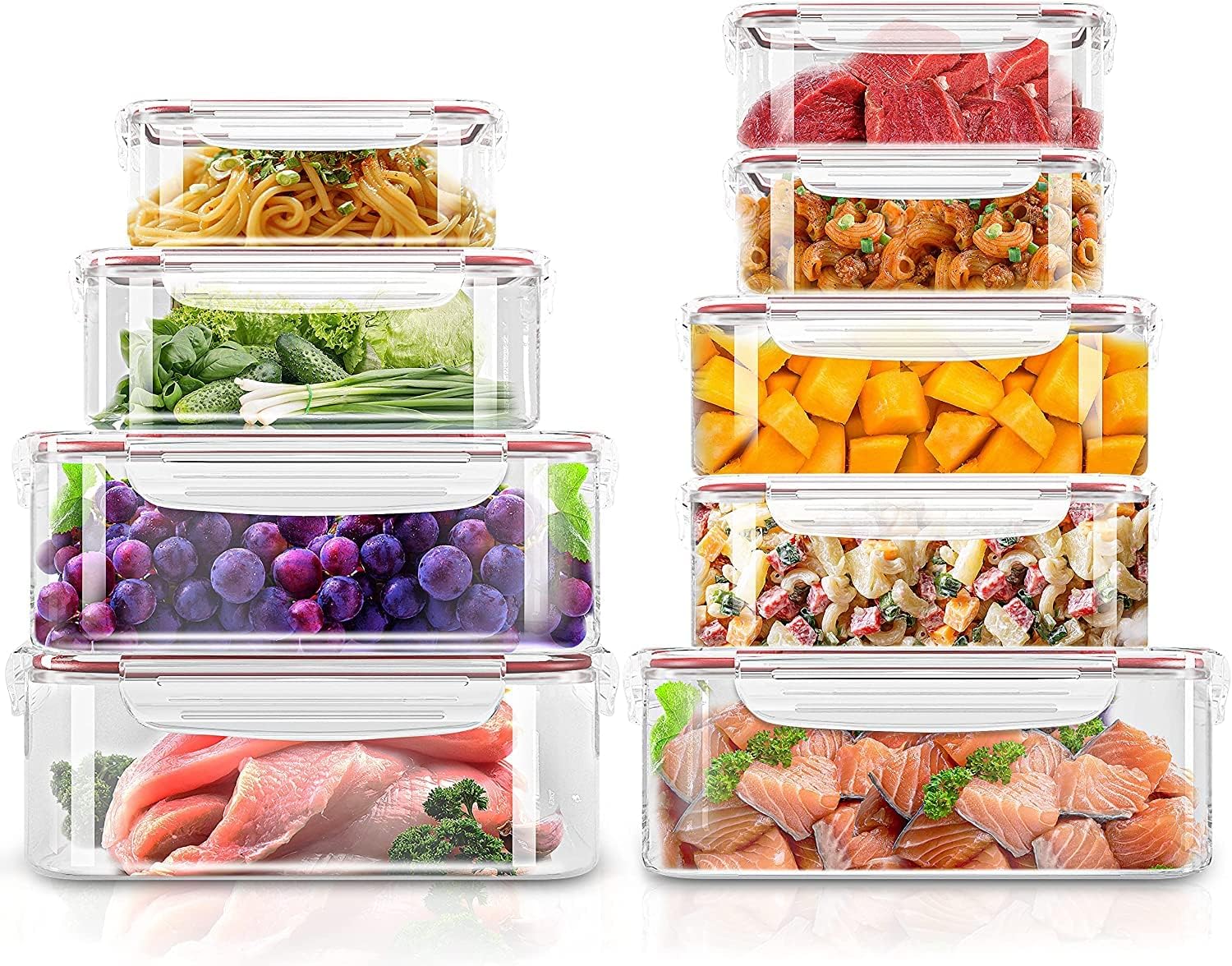 KICHLY Plastic Airtight Food Storage Containers -...