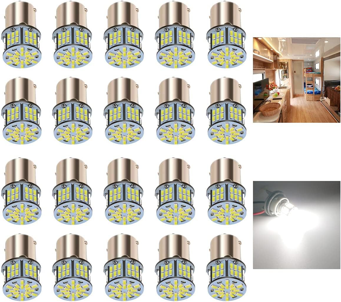12V RV LED Interior Lights, 20 Packs 1141 1156 1003 1073 BA15S 7506 LED Bulbs fo...
