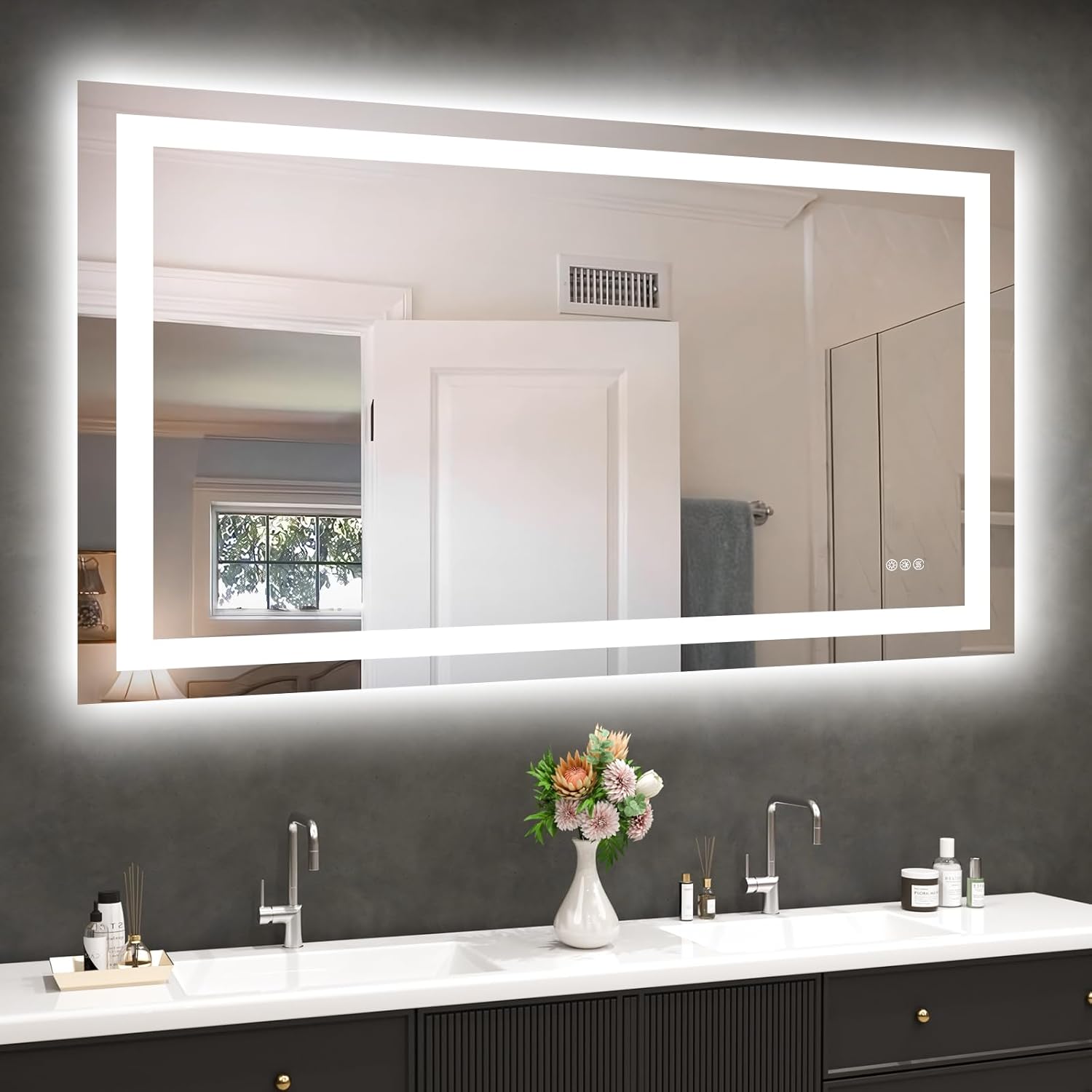 LED Bathroom Mirror, Special Lighted Vanity Mirror With Stepless Dimmable Option...