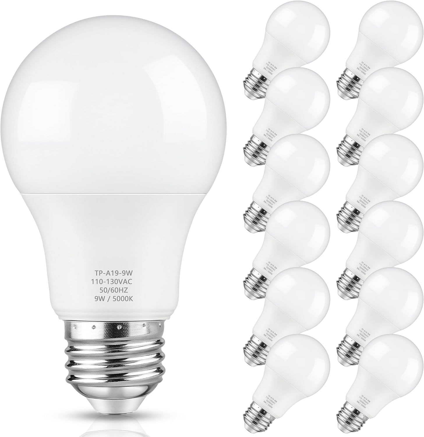 A19 LED Light Bulb, 60 Watt Equivalent LED Bulb, Daylight White 5000K, 850 Lumen...