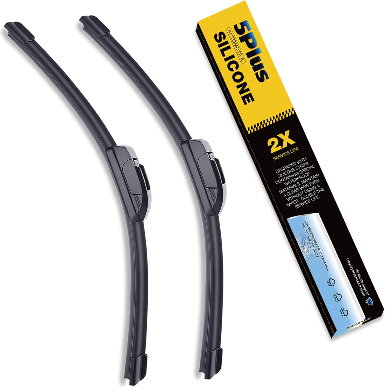 5 PLUS® Silicone Windshield Wipers 26 and 19 Inch Replacement For HONDA Accord 2...