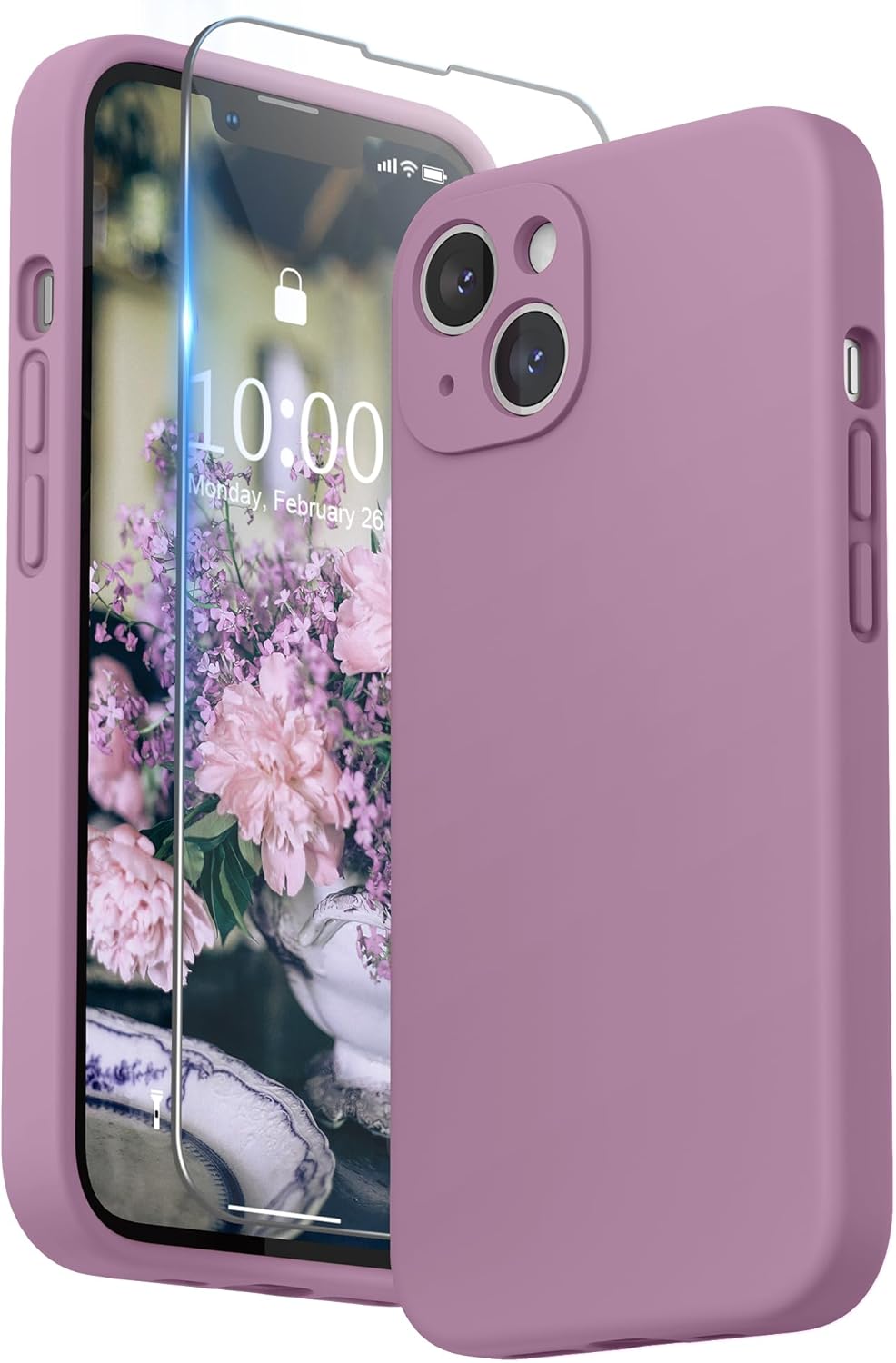 SURPHY Compatible with iPhone 13 Case with Screen Protector, (Camera Protection...