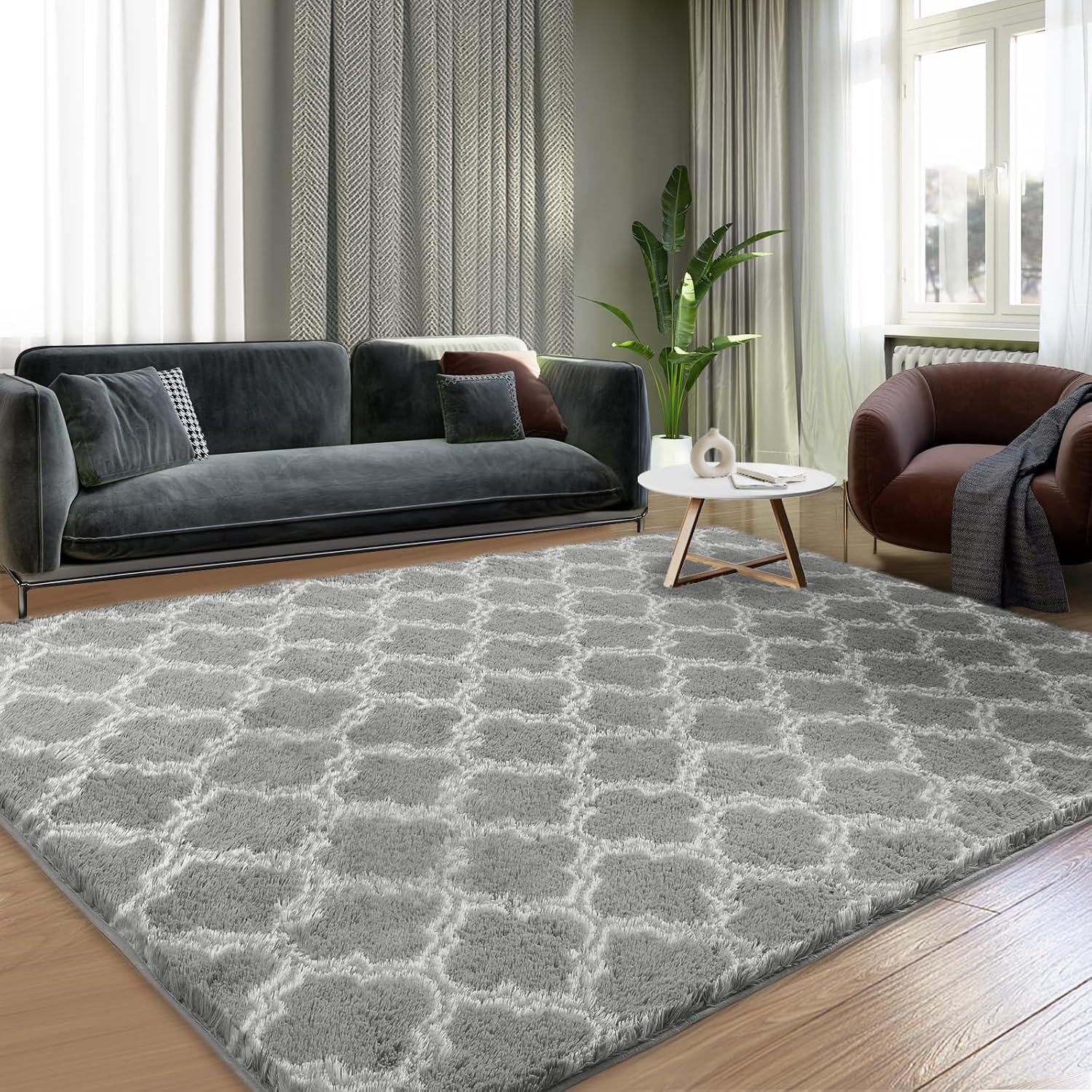 Shag Area Rug 5x7 Feet Extra Soft Rugs for Living Room, High Pile Indoor Carpet...