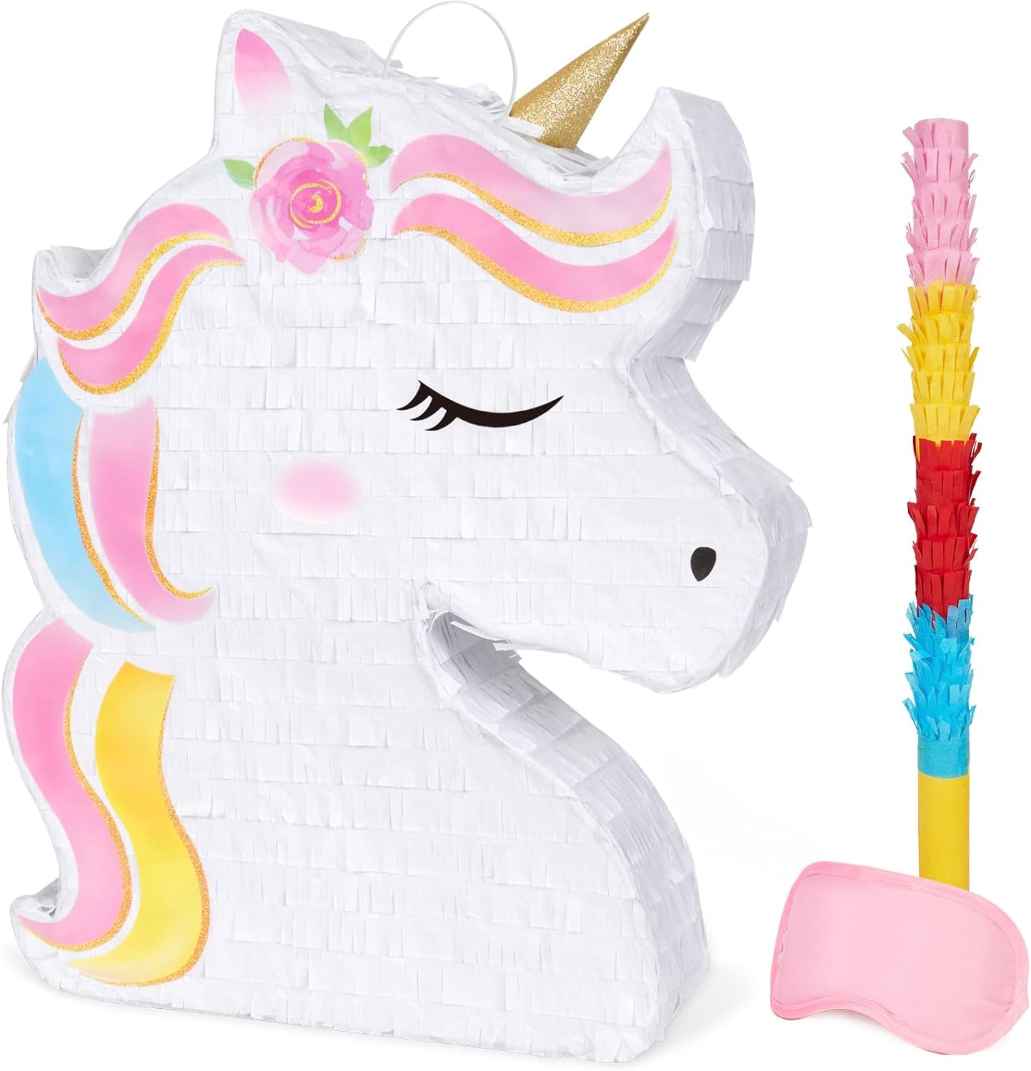 WERNNSAI Unicorn Piñata, Unique Unicorn Party Supplies Bundle with Blindfold and...