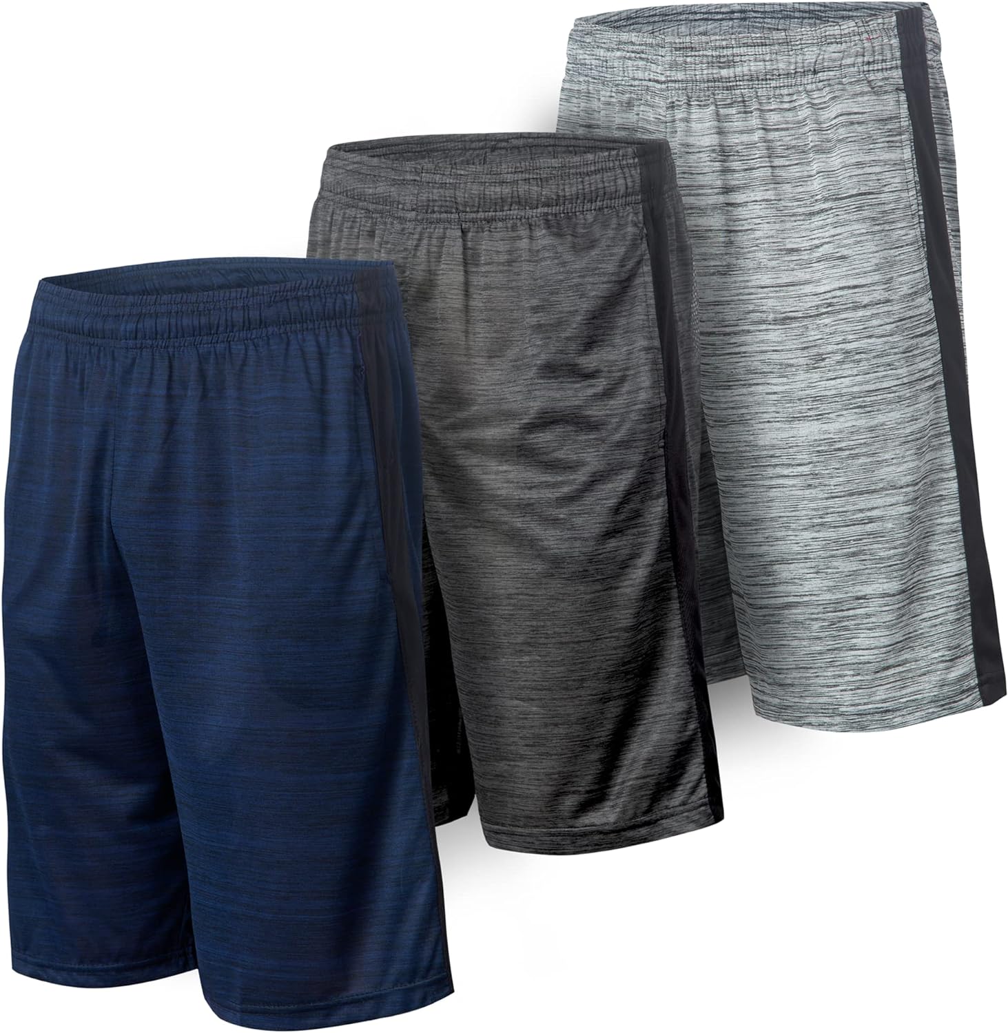 5 Pack: Men's Dry-Fit Sweat Resistant Active Athletic Performance Shorts XX-Larg...