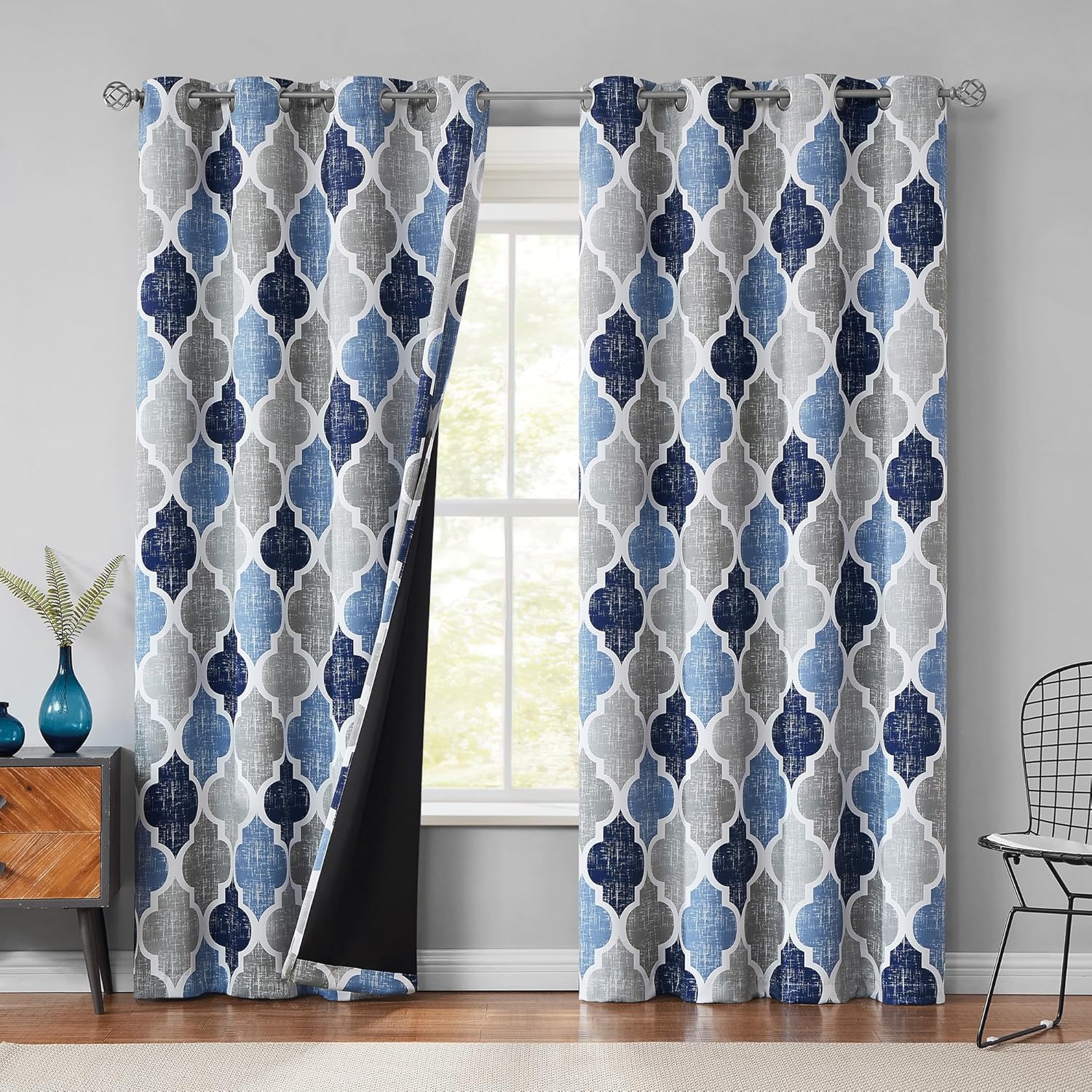 Beauoop 100% Blackout Curtains 84 Inches Long 2 Panels for Bedroom Living Room B...
