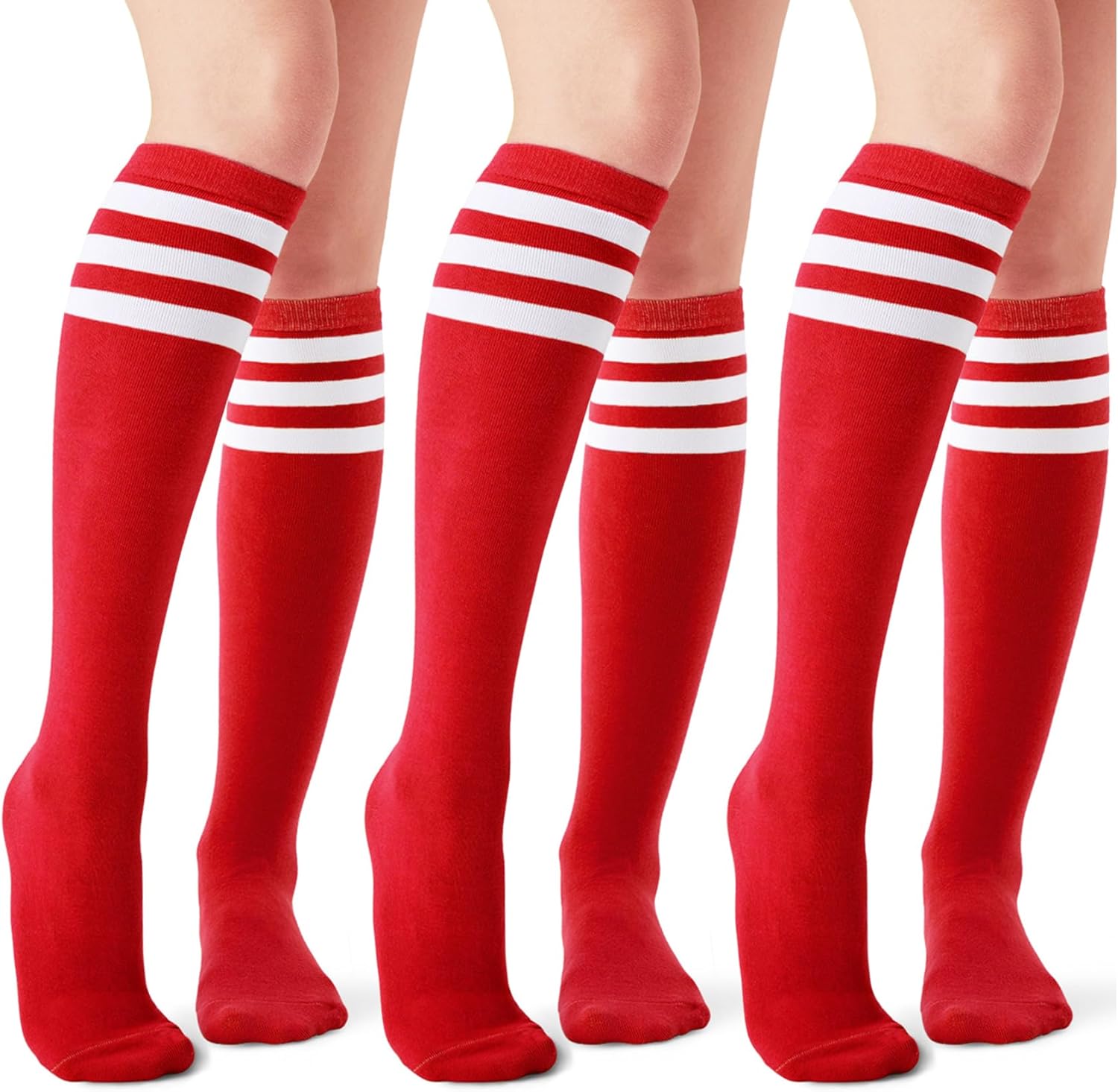 Joulli Women's Knee High Athletic Socks, Special Outdoor Sport Socks Stripe Tube...