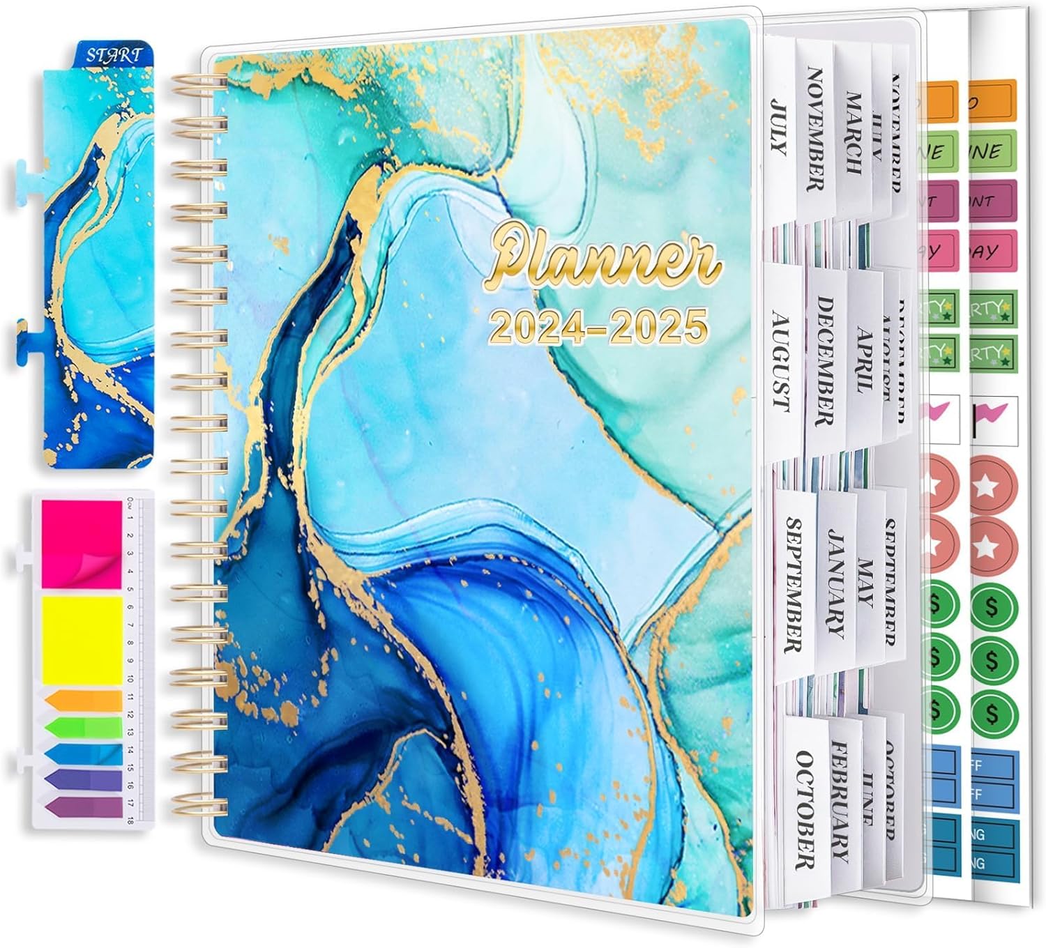 Planner 2024-2025 7.9" x 9.8", Large 18 Months Academic Daily Weekly Monthly Pla...
