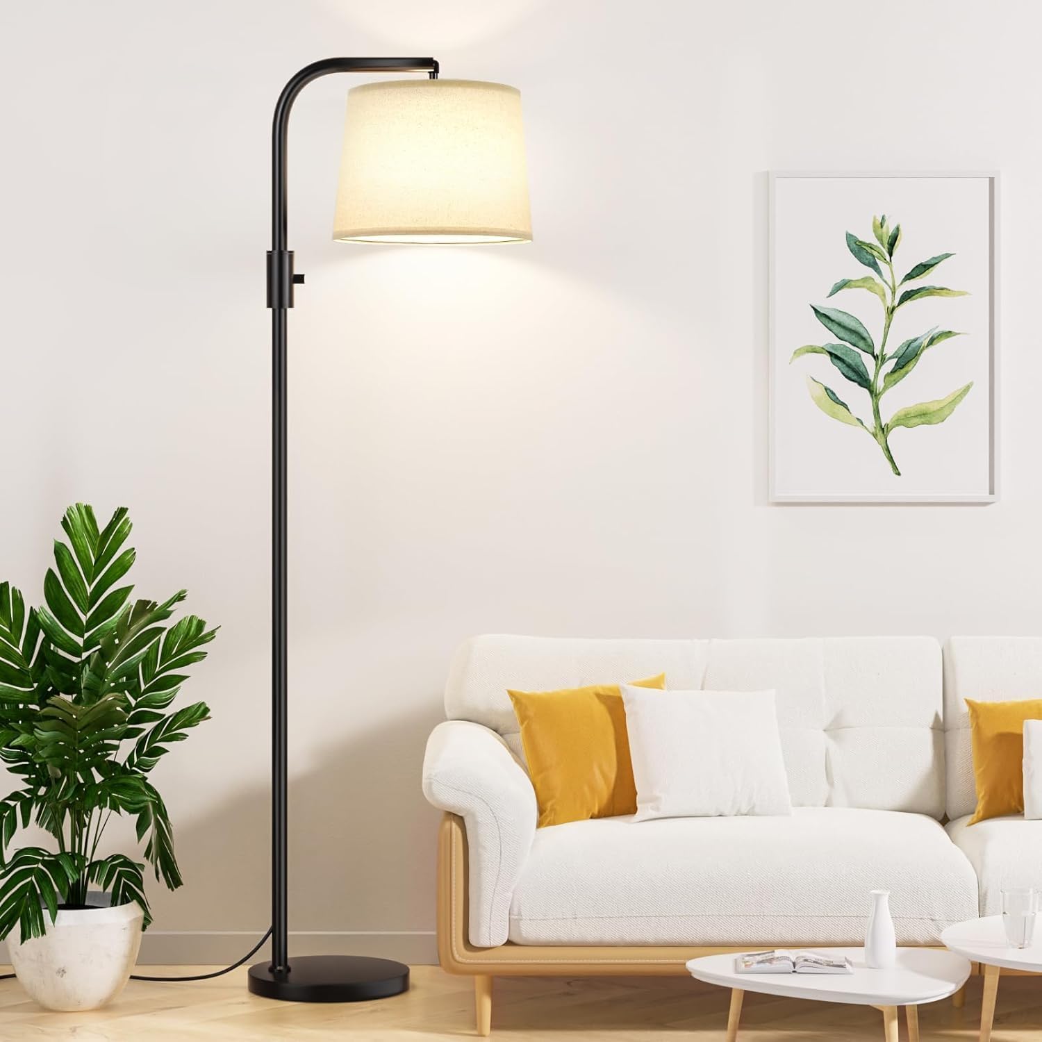 Ambimall 𝐅𝐮𝐥𝐥𝐲 𝐃𝐢𝐦𝐦𝐚𝐛𝐥𝐞 Floor Lamp - Floor Lamps 9W 𝐋𝐄𝐃 Light Bulb Included, Sta...