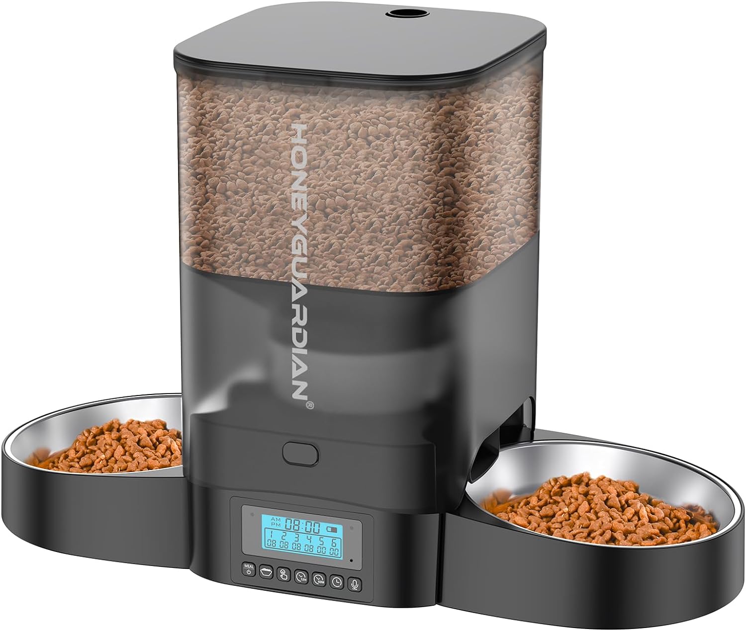 HoneyGuaridan 3.5L Automatic Cat Feeder for Two Cats, Cat Food Dispenser with St...