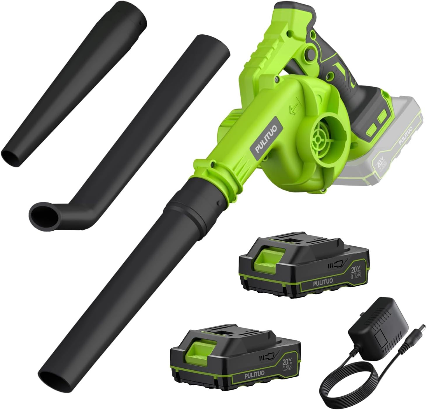 Leaf Blower Cordless with 2 Batteries and Charger, 20V Electric Leaf Blower 120M...