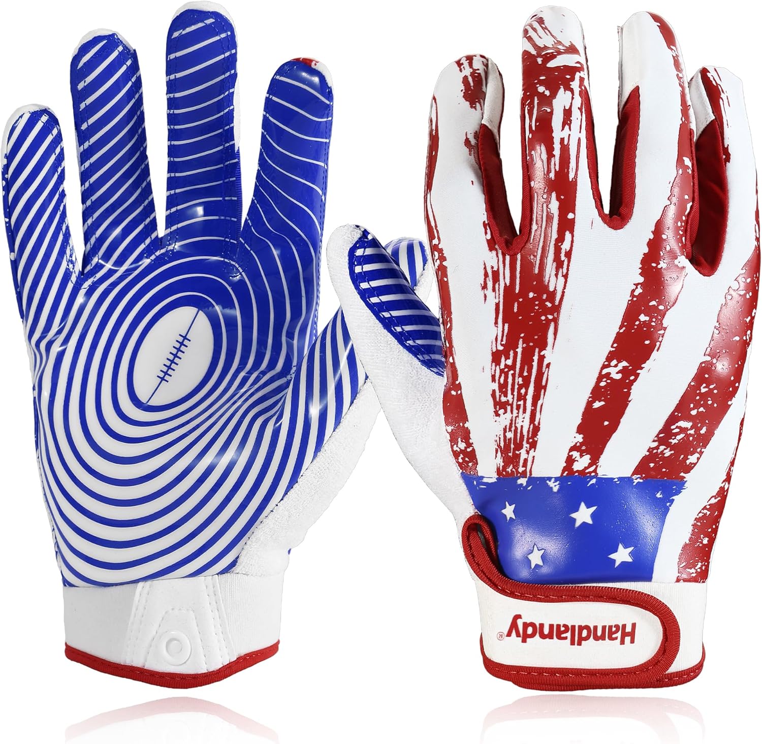 HANDLANDY Youth Football Gloves for Boys Girls, Sticky Wide Receiver Gloves for...