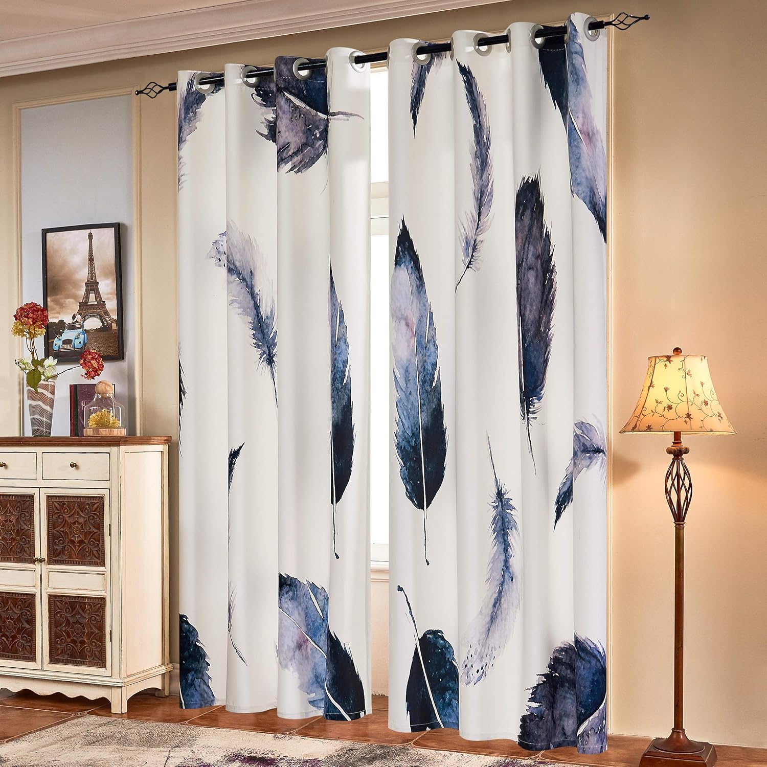 SUBRTEX Printed Curtains, Special Room Darkening Curtains for Bedroom, Innovativ...