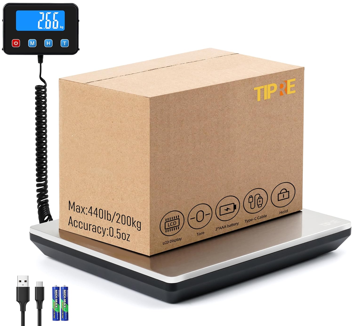 Digital Shipping Postal Scale 0.5 oz High Accuracy！440lb Commercial Weight Scal...