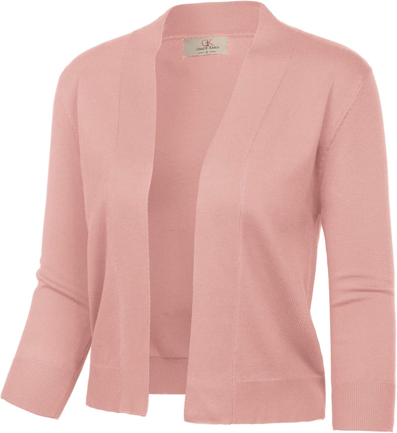 GRACE KARIN Women's Cardigan, Special 3/4 Sleeve Knit Sweater, Unique Cropped Op...