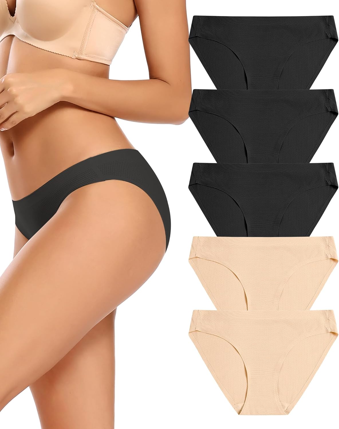 VOENXE Women Bikini Underwear, Special Seamless Breathable Ladies Panties, Innov...