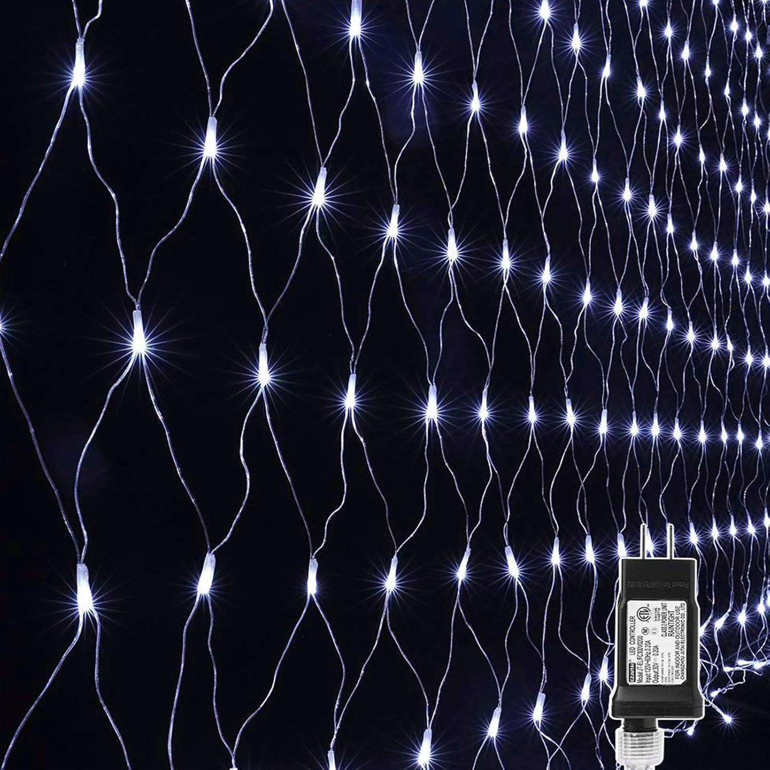 LYHOPE 12ft x 5ft 360 LED Christmas Net Lights, 8 Modes Low Voltage Mesh Christm...
