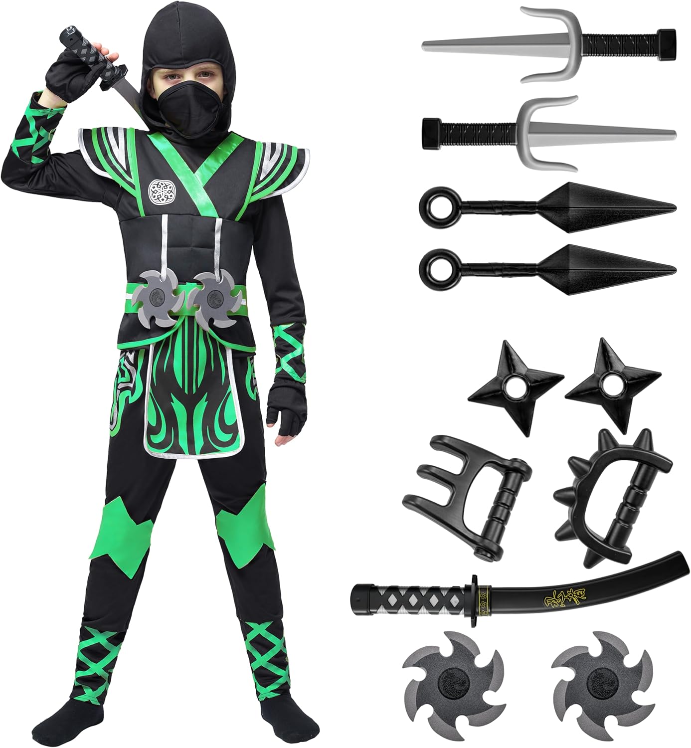 Spooktacular Creations Halloween Ninja Costume, Special Ninja Suit Set for Boys...