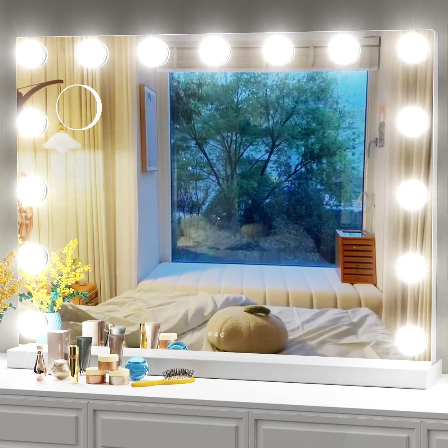 18 Extra Bulbs Vanity Mirror with Lights with USB...