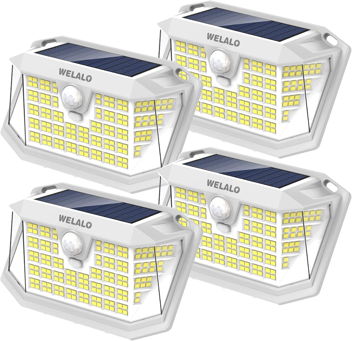 Solar Motion Sensor Lights Outdoor, [3 Modes/4 Pack/188 LED] 270° Wide Angle Lig...