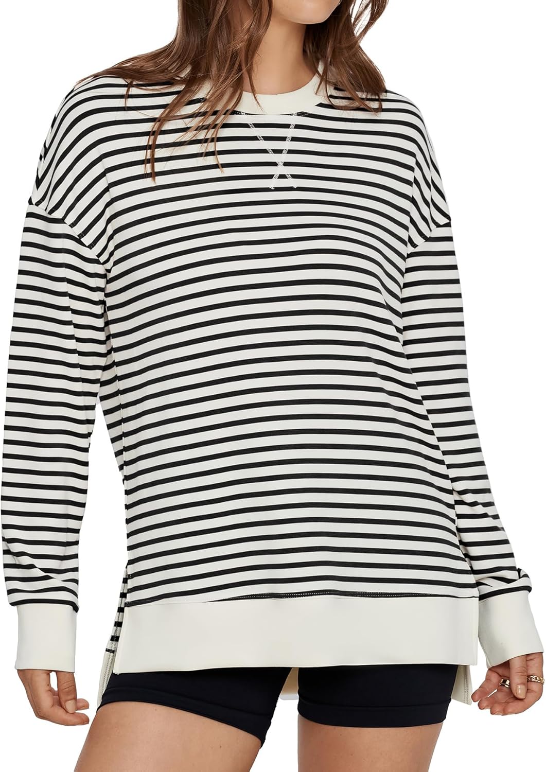 Glamaker Women's Long Sleeve Crewneck Sweatshirt Air Essentials Soft Loose Pullo...