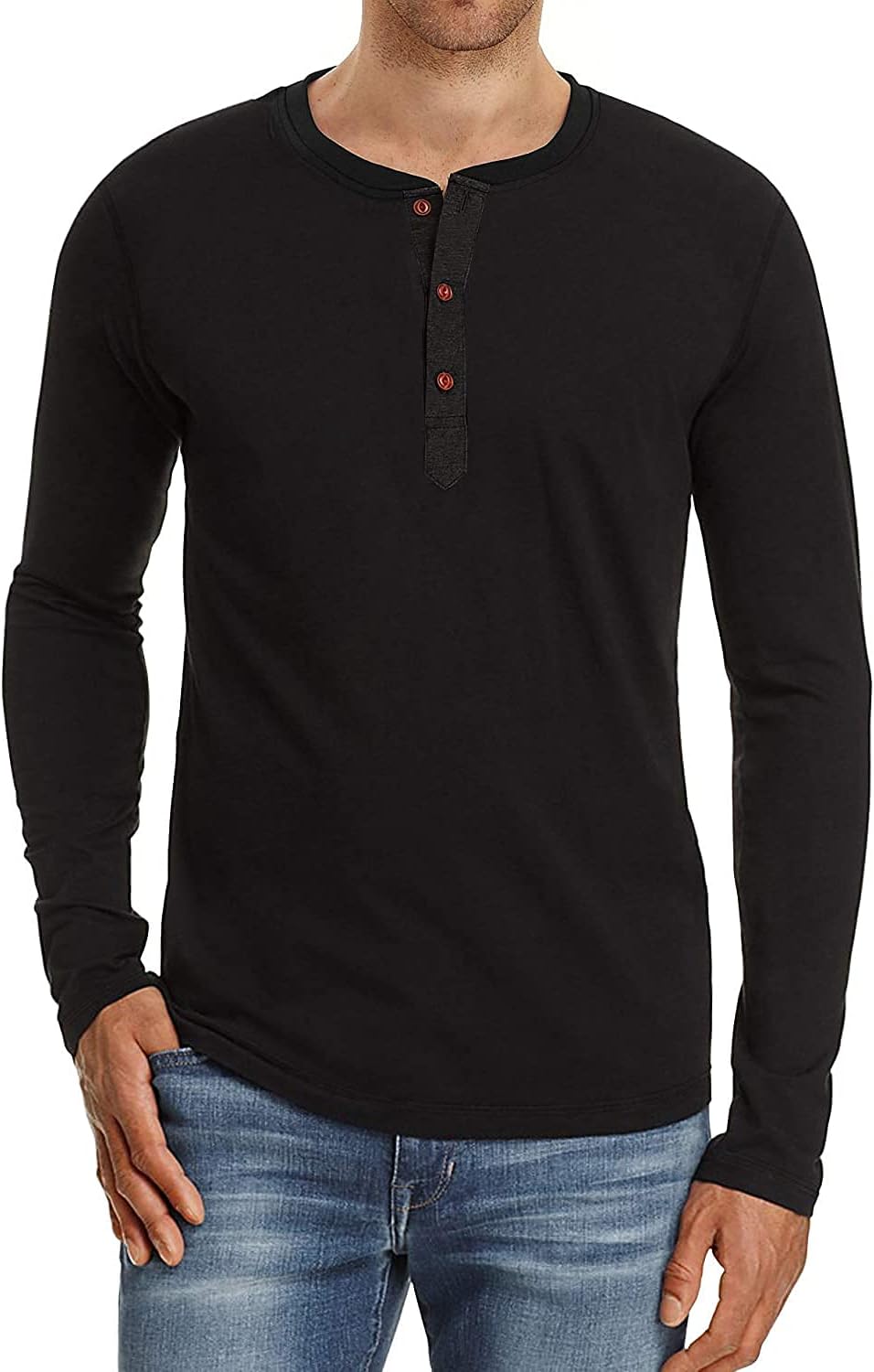 Sailwind Mens Henley Short/Long Sleeve T-Shirt Cotton Casual Shirt 01 Long Sleev...