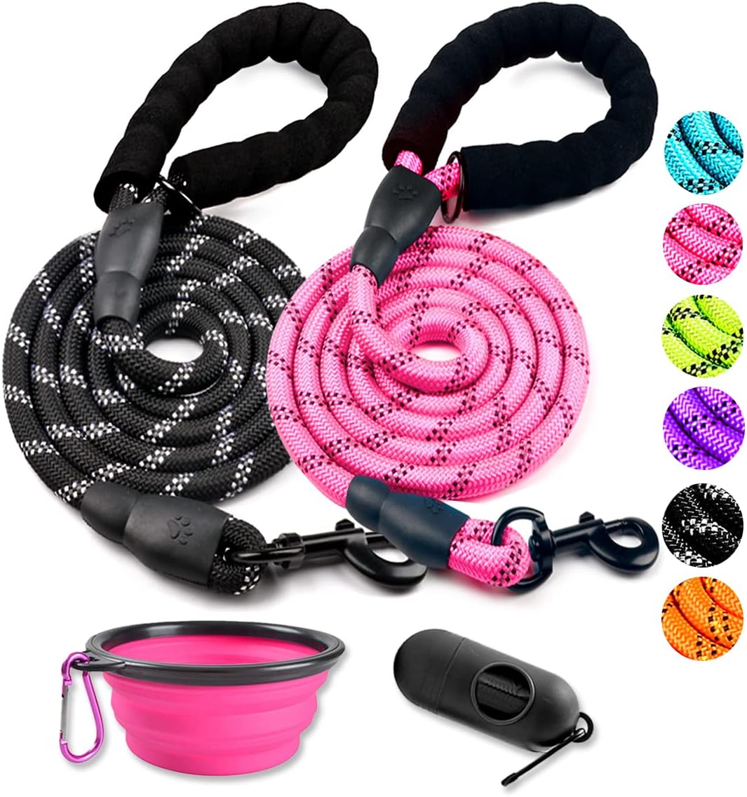 COOYOO 2 Pack Dog Leash, Special Heavy Duty Dog Leash - Comfortable Padded Handl...