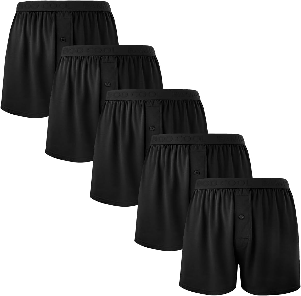 BAMBOO COOL Mens Boxer Shorts Underwear Soft Comfortable Breathable Knit Boxers...